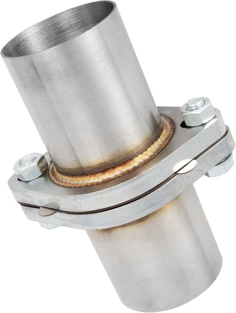 SVULK Exhaust Flange Repair Pipe Kit, 2.25" ID/57mm to 2.25" OD with Stainless Steel Gasket Pipe and 2 Bolt, Quick Fix Flange Pipe Joint, Universal Fitment - Image 1
